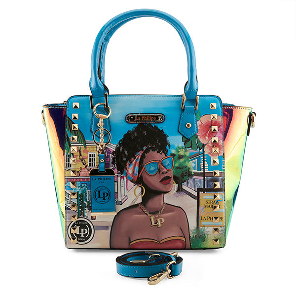 LA PHILIPE LP1022-8 BLUE IN BAHAMAS HANDBAG-SATCHEL