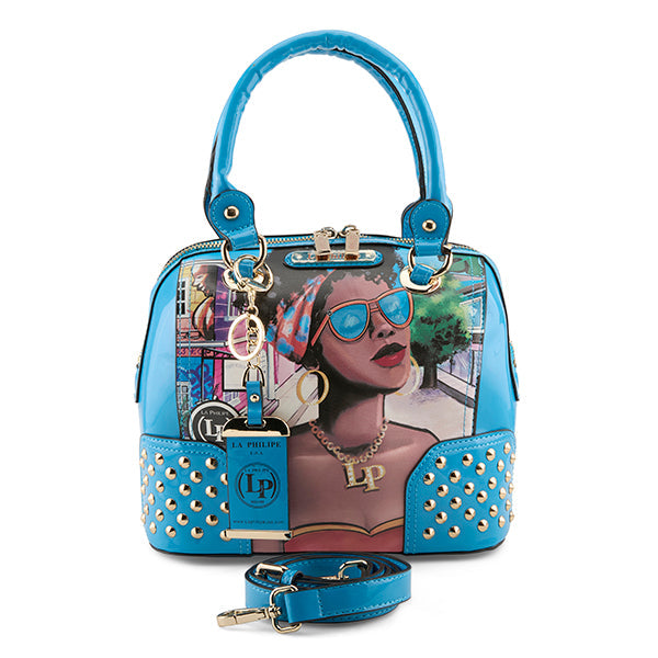 LA PHILIPE LP1001-8 BLUE IN BAHAMAS HANDBAG-SQUARE